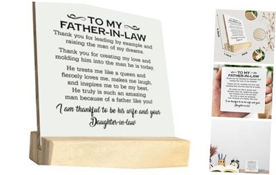 Father's Day Dad Gifts from Child Wood Plaque, To My To My Father-In-Law 03