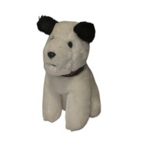 Vintage 1992 Dakin Plush RCA Chipper Dog White and Black 7" Advertising