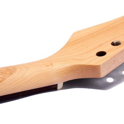 E-Gitarre Ahorn 24 Bünde Hals 27,16 Zoll Zum Selbermachen Ersatz schwarzer Kopf