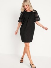 Old Navy Women’s Flutter-Sleeve Dress Beach Cover-up XS Extra-small Black NWT