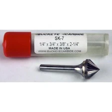 Carbide Burr (SK-7) 90° Included Angle - Single Cut - 1/4 x 3/4 x 3/8 x 2 1/4