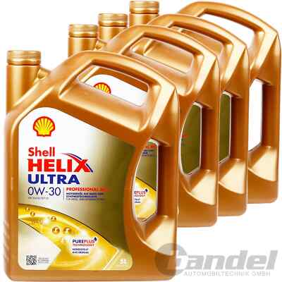 4x5L SHELL HELIX PROFESSIONAL AV-L 0W30 passend für VW 504.00 507.00 PORSCHE C30