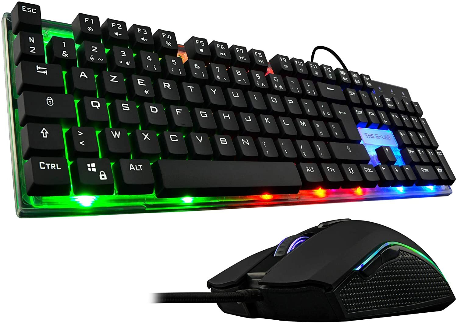 Combo Zinc Pack G-Lab Teclado Gaming y Raton Retroiluminacion RGB Embalaje Ab...