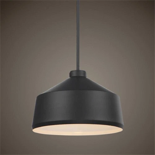 Uttermost Holgate 1-Light Farmhouse Steel Pendant in Matte Black - Picture 2 of 8