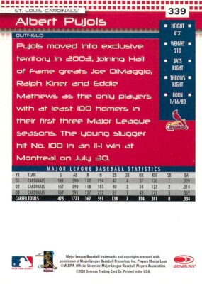 ALBERT PUJOLS 2004 Donruss #339 Cardinals | eBay