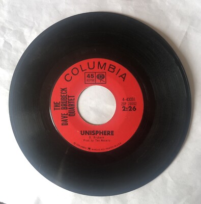 Warner Music Japan〜 ①September ②October Dave Brubeck Quartet - Toki's Theme / Unisphere 45 RPM Columbia