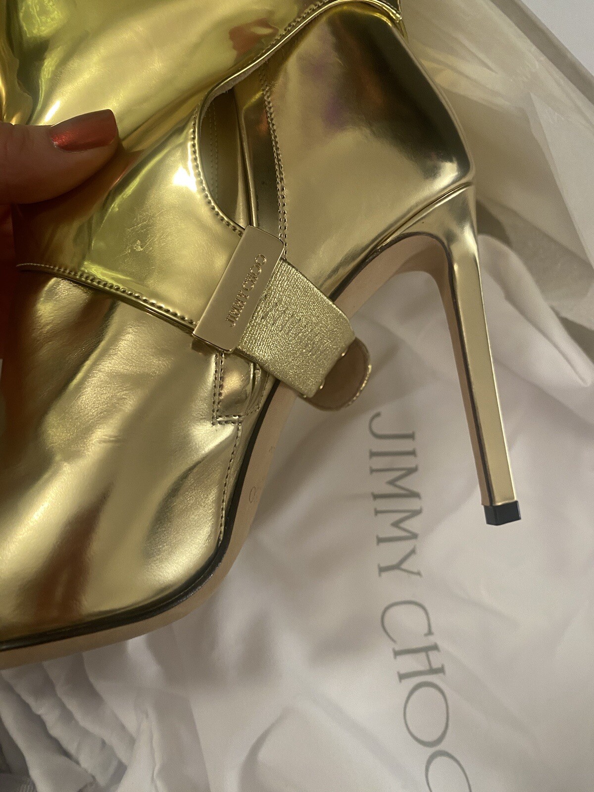 Jimmy Choo Hurley 100 Gold Knee High Convertible Boots BNIB Size 37 image 10