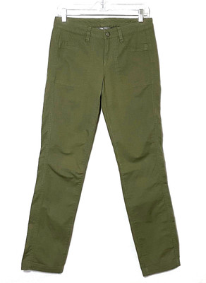 The North Face Hiking Outdoor Pants Womens Size 2 Olive Green Cotton Blend NWOT