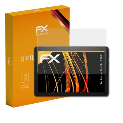 atFoliX 2x Displayfolie für Amazon Fire HD 10 2021 Schutzfolie matt&stoßfest