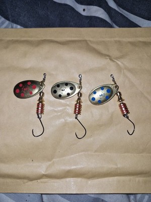 3 x ilba Single Hook Gold Blade Tondo Größe 2 4g Spinner Köder Mepps Angeln