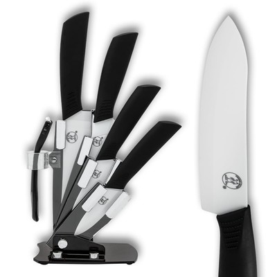 Culinary Craft Ceramic Knife Set | Five-Piece Precision Cutlery | Ergonomic H...