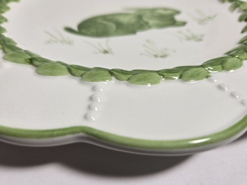 Vietri Italy Boxwood Rabbit Dinner Plate 10 3/8" Rare - Picture 4 of 6