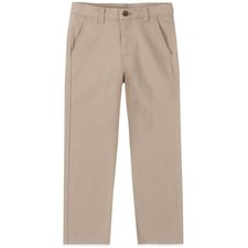 Izod Big Boys School Uniform Flat Front Twill Pants, Khaki, 12 12 Slim, Khaki