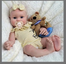 JIZHI Full Body Silicone Reborn Baby Dolls -16 Inch 5.73lb Weighted Full Platinu