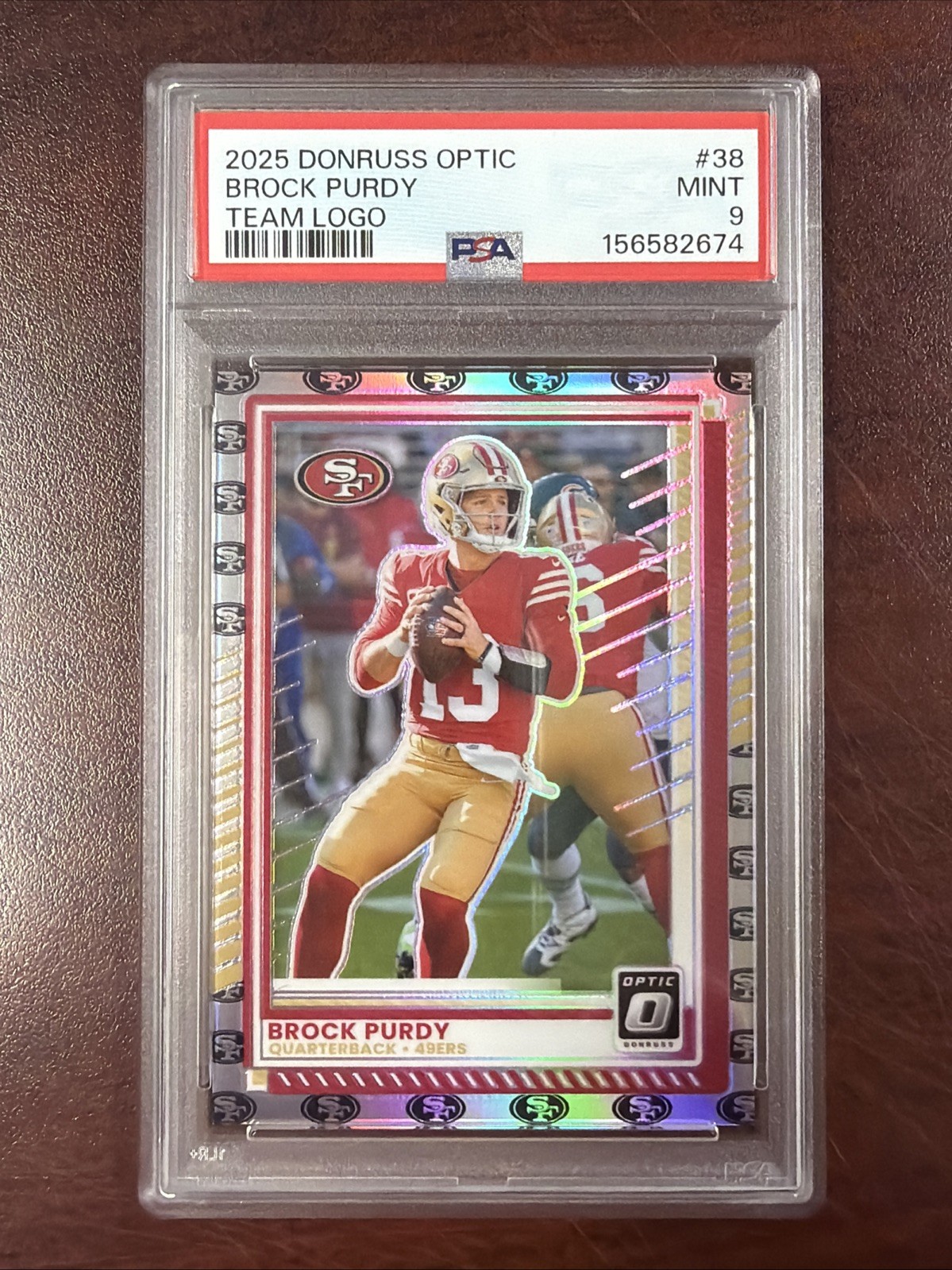 2025 Donnie’s Optic #38 Brock Purdy Team Logo /32 PSA 9