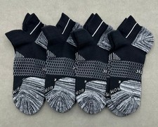 BOMBAS 4 pairs Men's Lightweight Running Ankle Socks Size Large 9.5-13 Black