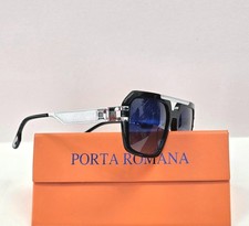 NEW PORTA ROMANA SUNGLASSES MODEL 550 SILVER BLACK NEW