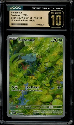 Pokemon Scarlet & Violet 151 #166 Bulbasaur Illustration Rare CGC PRISTINE 10