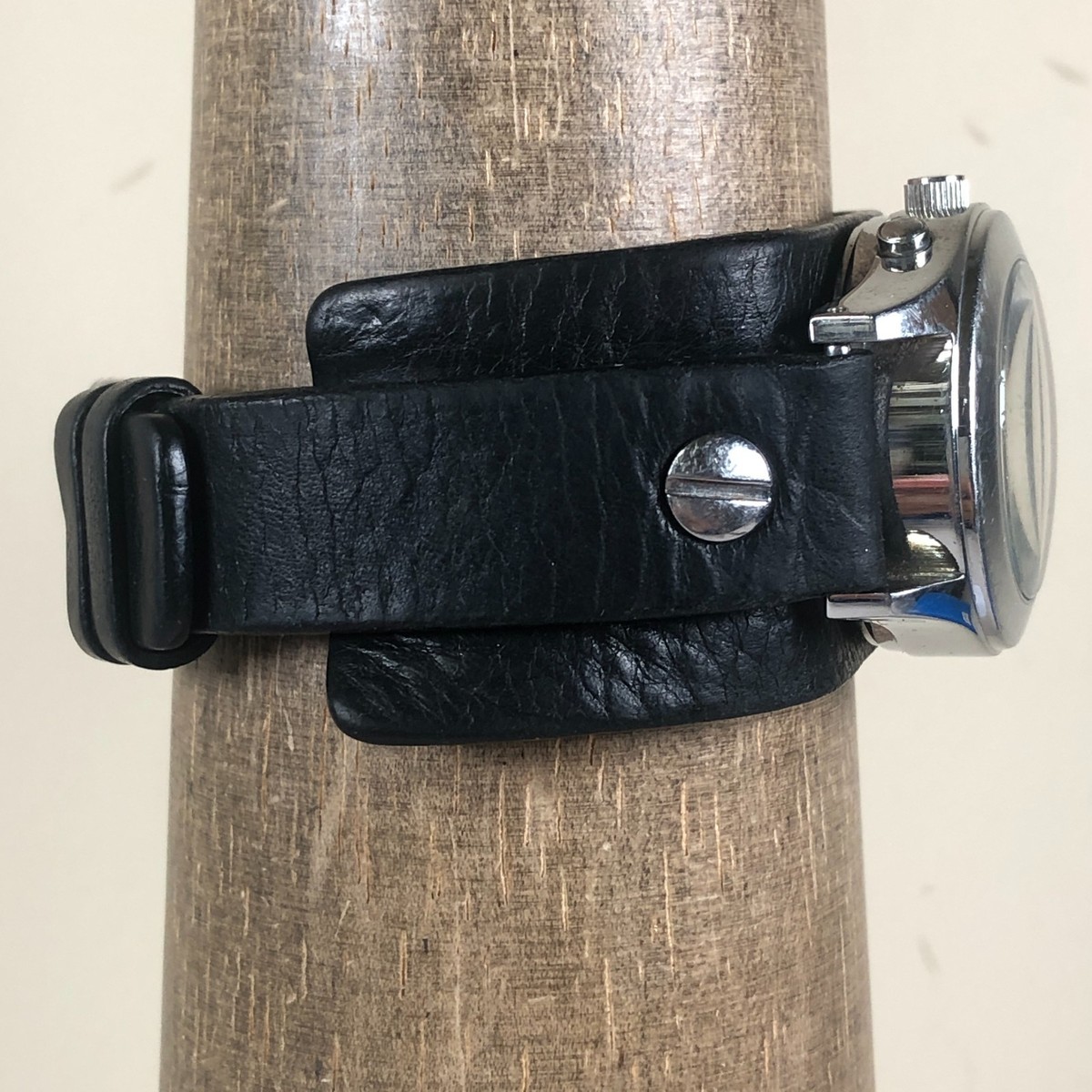 Fossil JR8162 Big Tic Analog Digital Black Leather Strap Watch