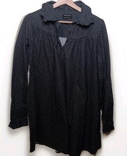 Urban Outfitters Babydoll Smock Long Sleeve Dress Black Floral Print Sz Small 