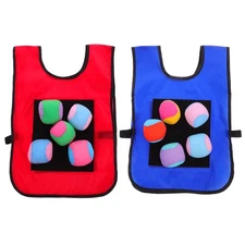 12pcs Kickball Bases Throwing Game Sticky Vest Sticky Vest for Stick Ball Cat...