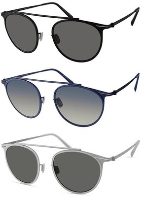 Modo Polarized Thin Titanium Round Brow Bar Sunglasses w/ HCD Lens MS688S Japan