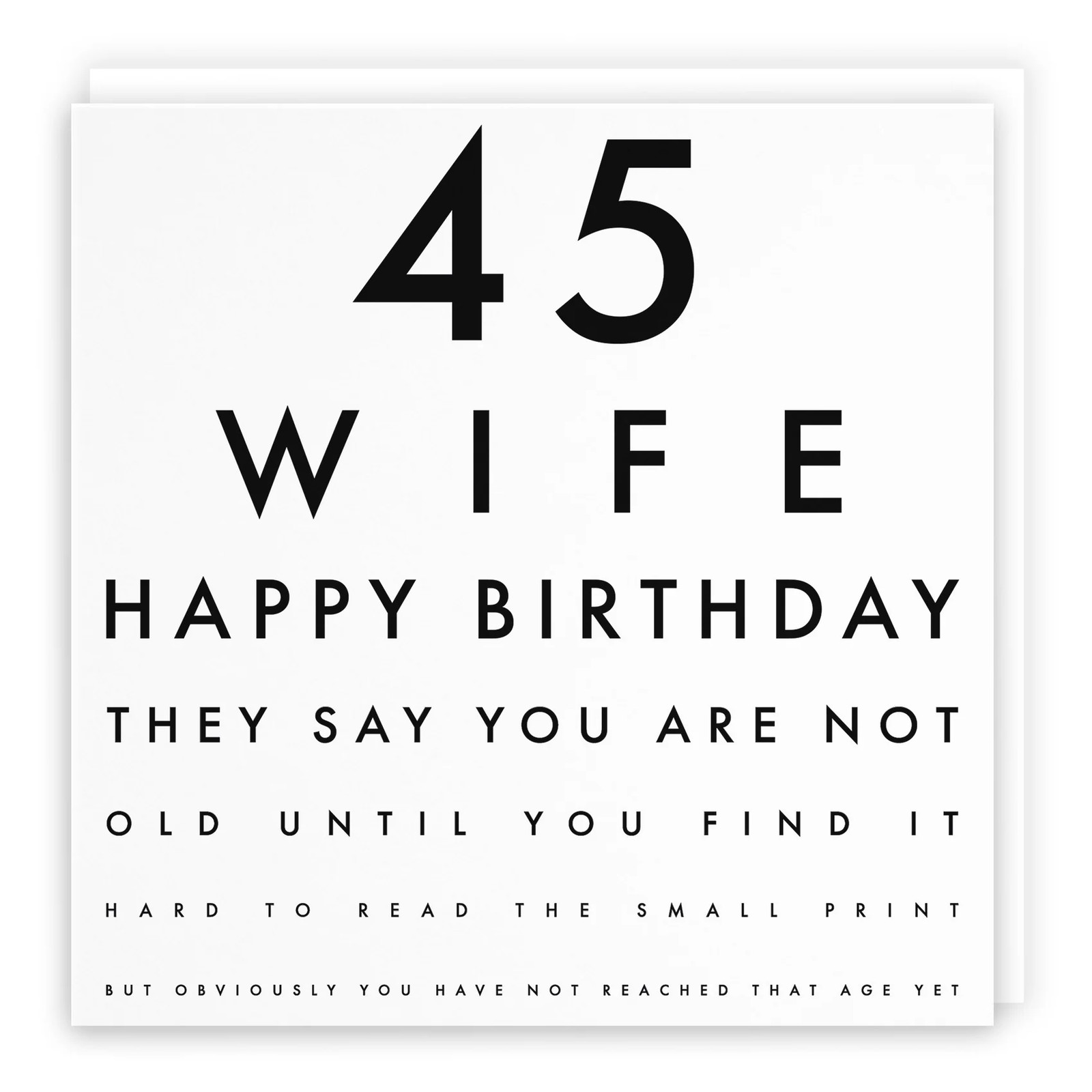 45th Wife Eye Sight Joke Birthday Card Letters