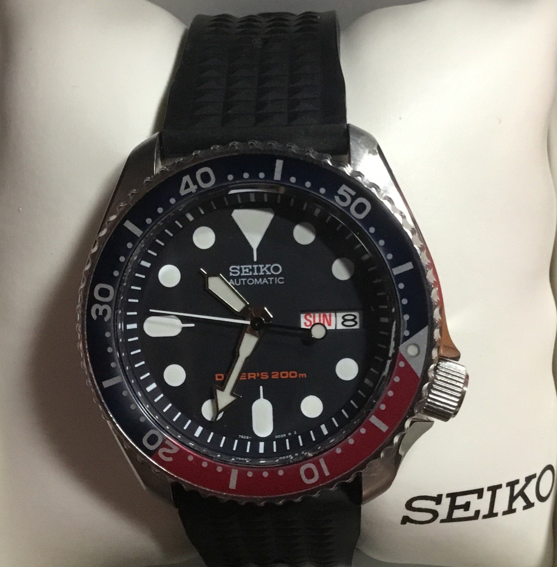SEIKO DIVERS 7S26-0020 20ATM Auto Date Pepsi Dial Mens 43mm Watch Works Great