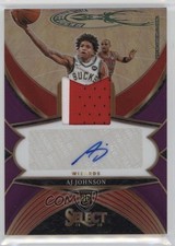 2024-25 Panini Select Rookie Jersey Purple Prizm 27/99 AJ Johnson Auto 1no5