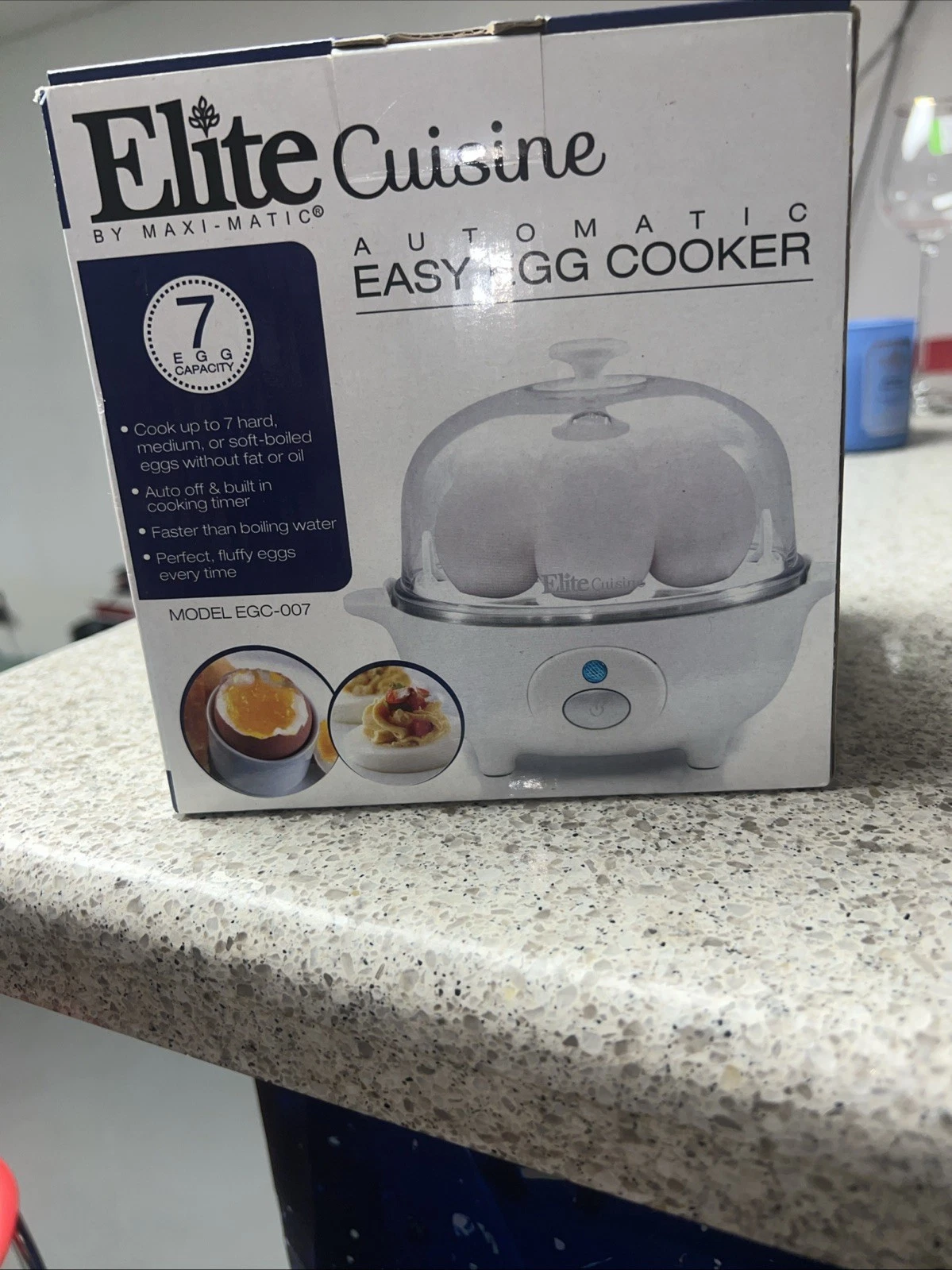 7-Egg Electric Cooker, Elite Gourmet EGC-007, Auto Shut-Off, White