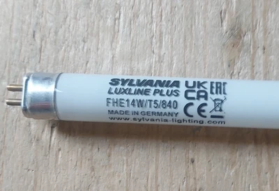 6x Sylvania Luxline Plus FHE14W 840 T5 550mm White Tube Pack Of 6 Germany