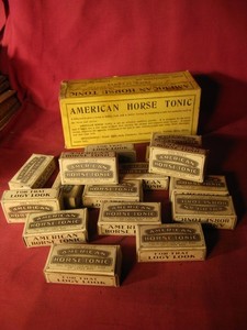 Antique Box of 16 American Horse Tonic Packages 'For That Logy Look"