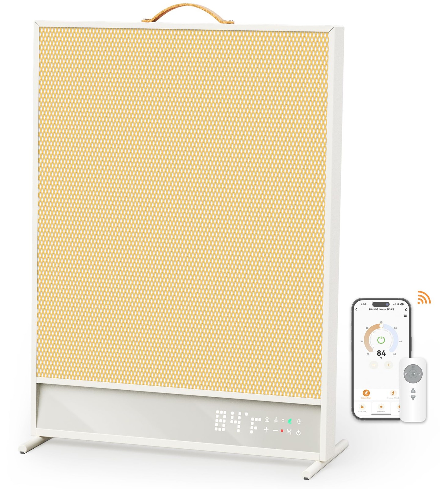 Energy-Efficient Space Heater with Thermostat & Far-Infrared Heating-image