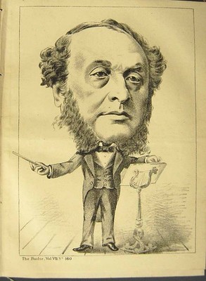 Antiker alter Druck *1836 Portrait Michael Costa Bailie 1875 Glasgow Gewissen