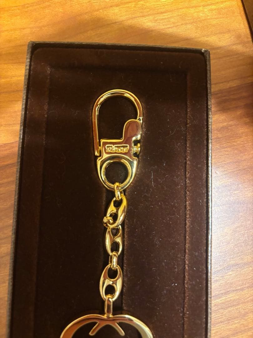 GUCCI Keyring Keychain Bag Charm Gold Interlocking Logo Vintage 02629i thumbnail 2