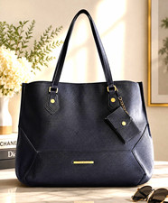 Steve Madden grande borsa tote in pelle nera con ciottoli e zip con tasche a marsupio con custodia ID