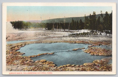 #ad Yellowstone Biscuit Basin Geyser Hot Spring Bloom Bros. Postcard c1910s $9.50