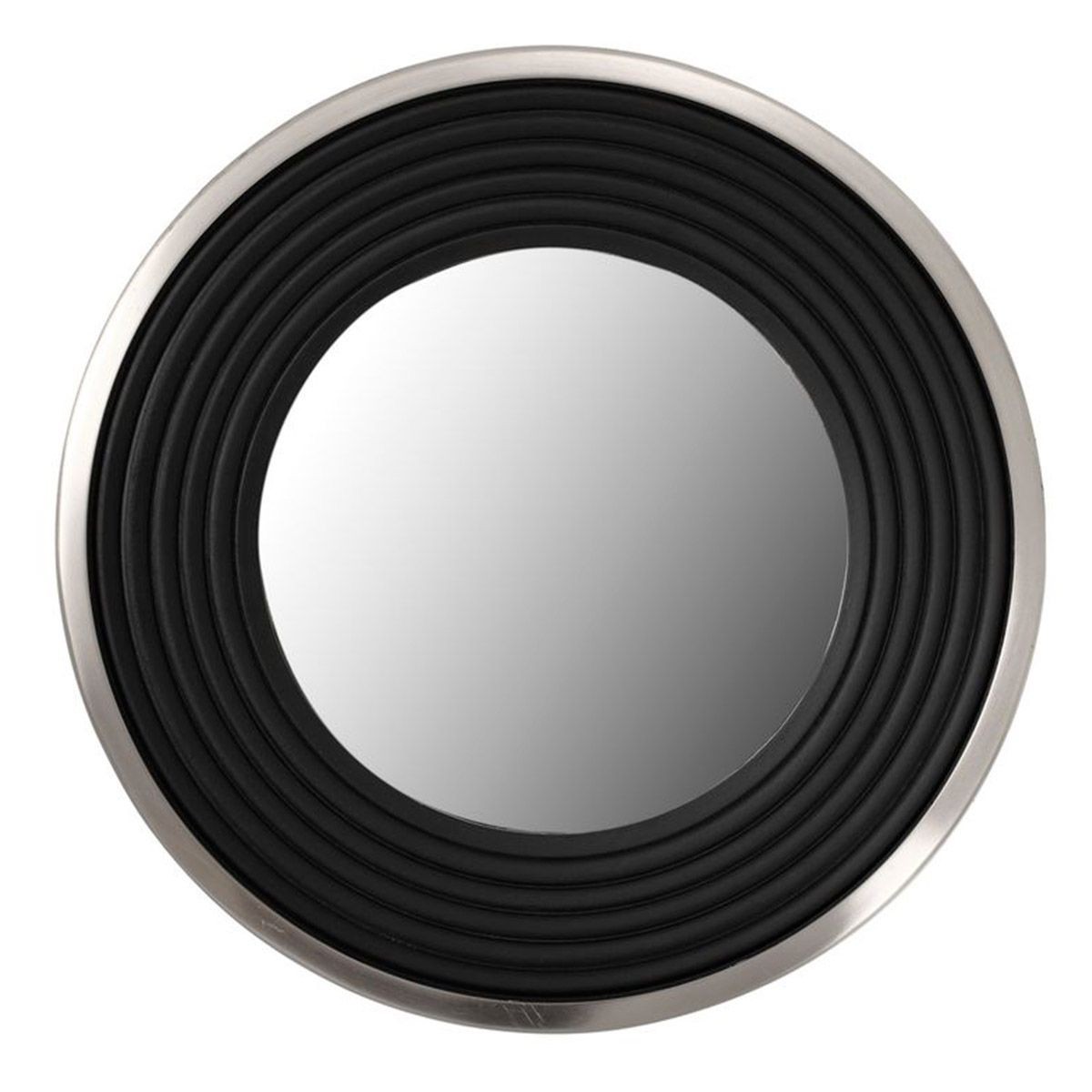 Miroir design Eleganca 51 cm argent et noir pour illuminer votre entree