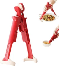 2-in-1 Multi-Purpose Anti-Scalding Hot Bowl Dish Plate Gripper Clips Red 