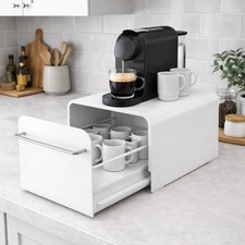 Coffee Machine Stand with Storage Drawer Metal Countertop Organiser Box