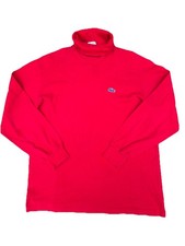 Lacoste IZOD Vintage Turtleneck Shirt Long Sleeve Cotton Made USA Blue Men's L