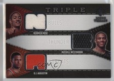 2008-09 SP Rookie Threads Triple Derrick Rose Russell Westbrook DJ Augustin 4f5