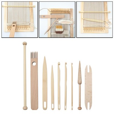 9x Webstuhl Werkzeuge Set Gestrickte Häkelnadeln Nadel Shuttle für