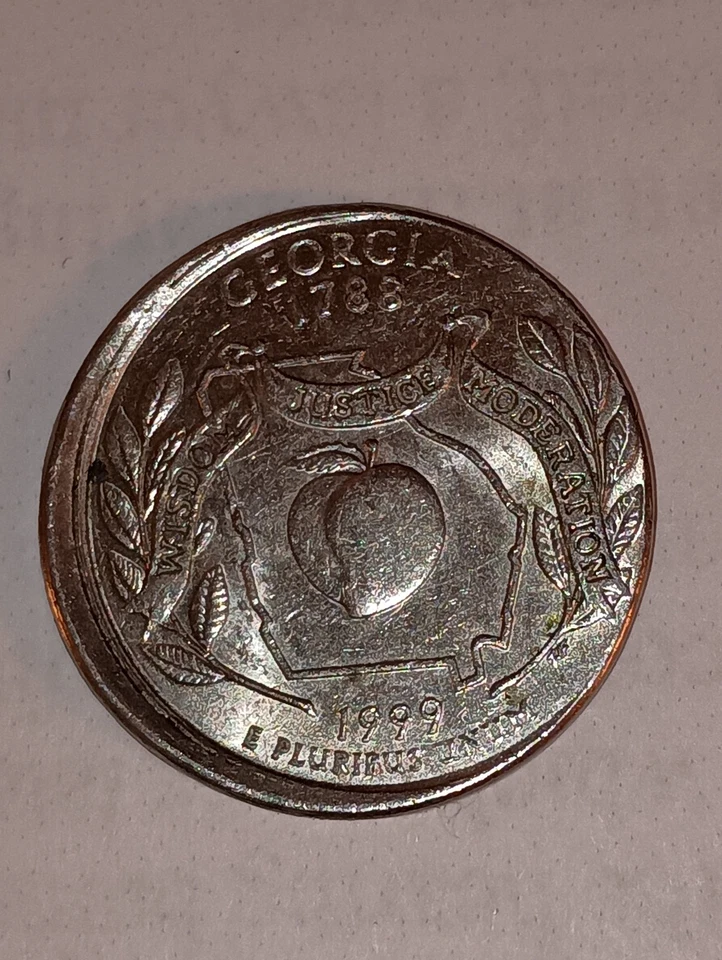VERY RARE 1999 GEORGIA Quarter! CRESCENT MOON EDGE!!!  - Image 3 of 4