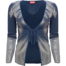 Diesel Womens Isolde Knitted Top in Blue Multi RRP £460 Size-2XS