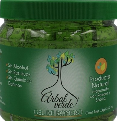 Arbol Verde Rosemary Hair Gel 500g 17.6oz Natural Aloe Vera Alcohol Free