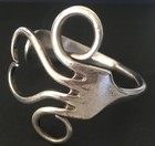 Vintage Signed S & L Inscripted PN Handcrafted Cuff Style Silverplate Bracelet — photo 1