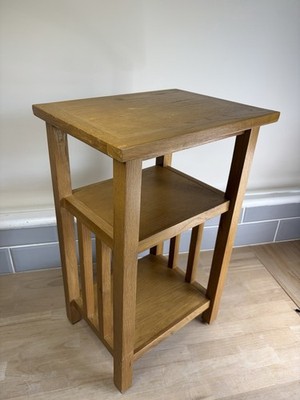 Kleiner Holz Beistelltisch Pflanzenlampe Ständer rechteckig massiv H-55,5 cm