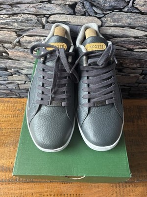 Lacoste Turnschuhe Größe 8 Herren grau Abweichung Leder niedrig bequem verpackt UK 8