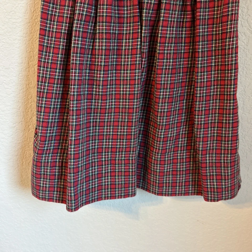 Vestido ajustado a cuadros rojo y verde árbol de Navidad STRASBURG talla 12M Foto 4 de 4